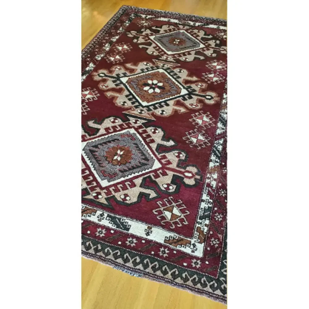 Handmade Antique Turkish Rug Carpet- Soft Wool Turkish Kars Rug, 6x10 Area Rug